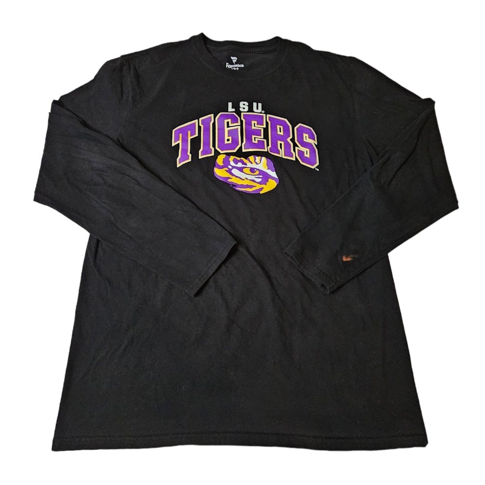 LSU Eye of the Tiger Fanatics T-Shirt Long-Sleeve Tigers Black Adult Men Large